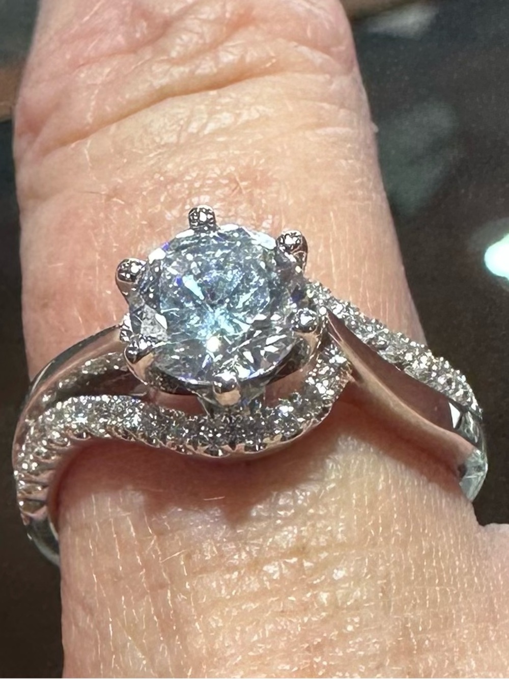 Bridal set 3+ carats with 2 ct solitaire 14 ct white gold.⭐️CERTIFIED ⭐️
